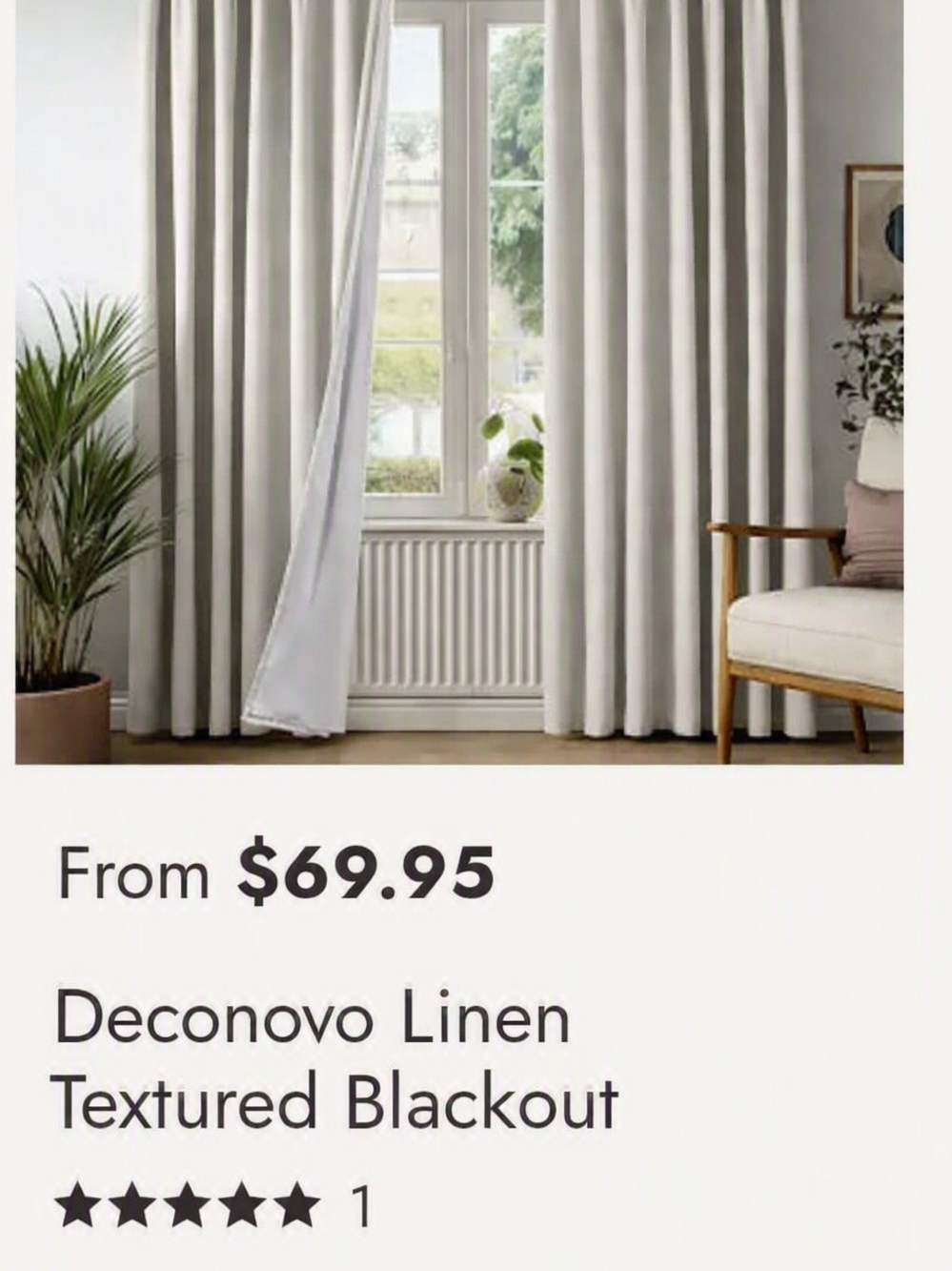 Linen Textured Blackout Bedroom Curtains Drapes Light Beige Pleated